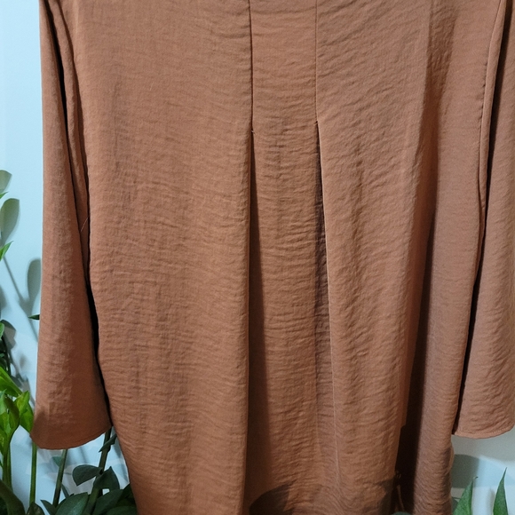 SIZE XL.  Lord and Taylor Rust blouse.  Front pleated blouse. - Picture 4 of 5